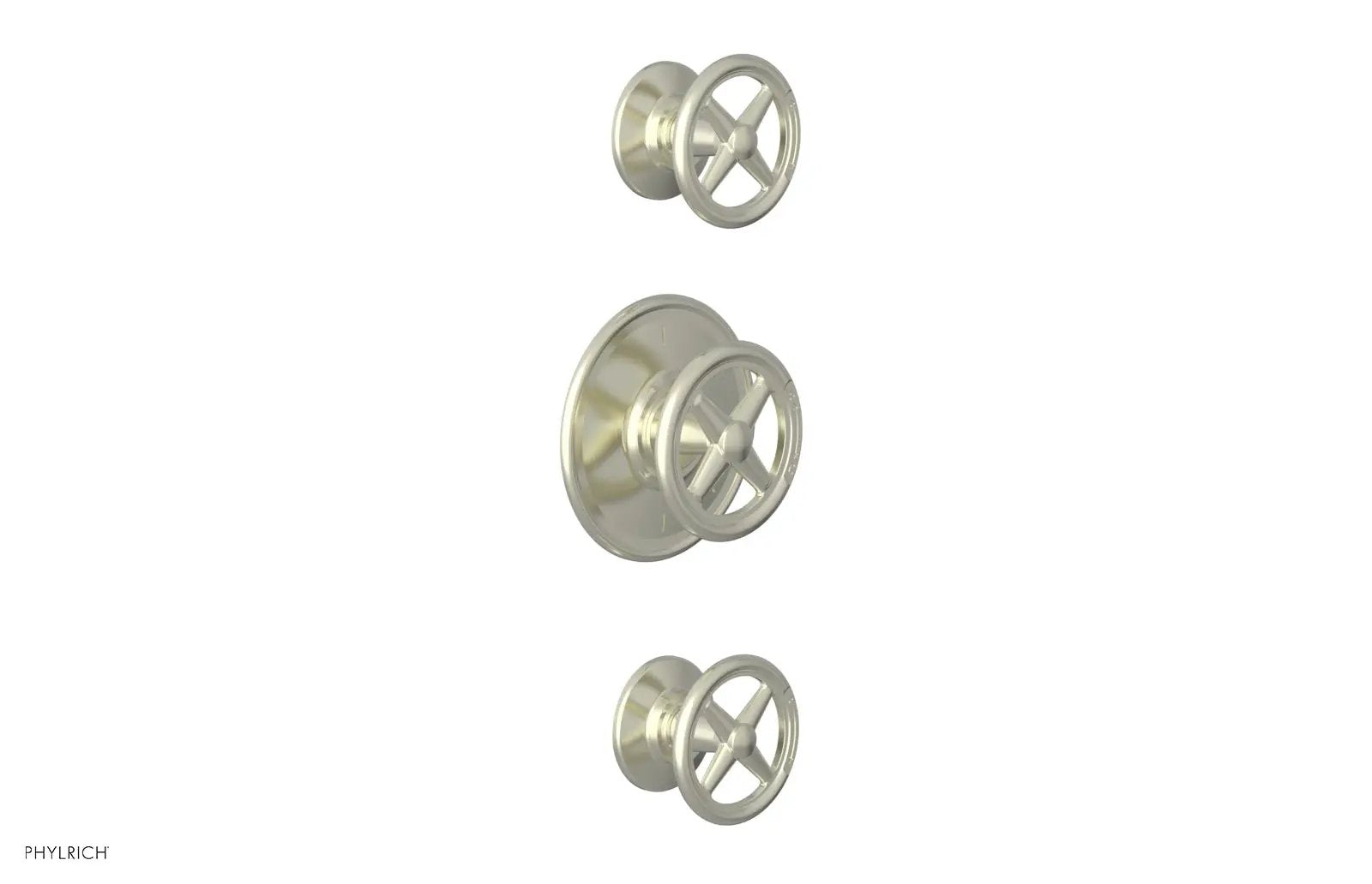 Phylrich WORKS 3/4" Thermostatic Valve with Two Volume Control, Cross Handles by Phylrich