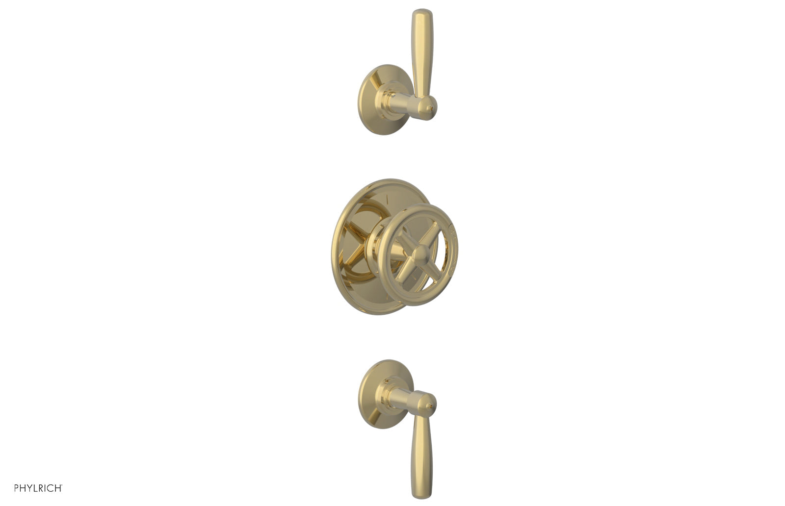 Phylrich WORKS 3/4" Thermostatic Valve with Two Volume Control, Lever Handles