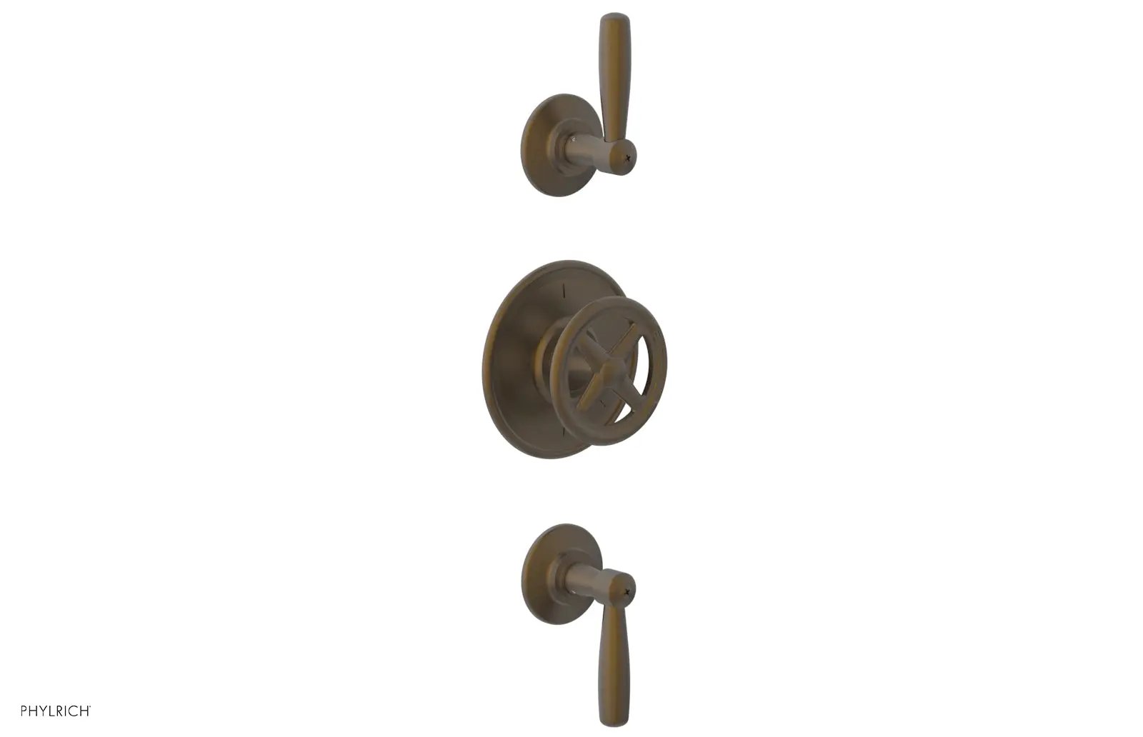 Phylrich WORKS 1/2" Thermostatic Valve with Two Volume Control, Lever Handles by Phylrich