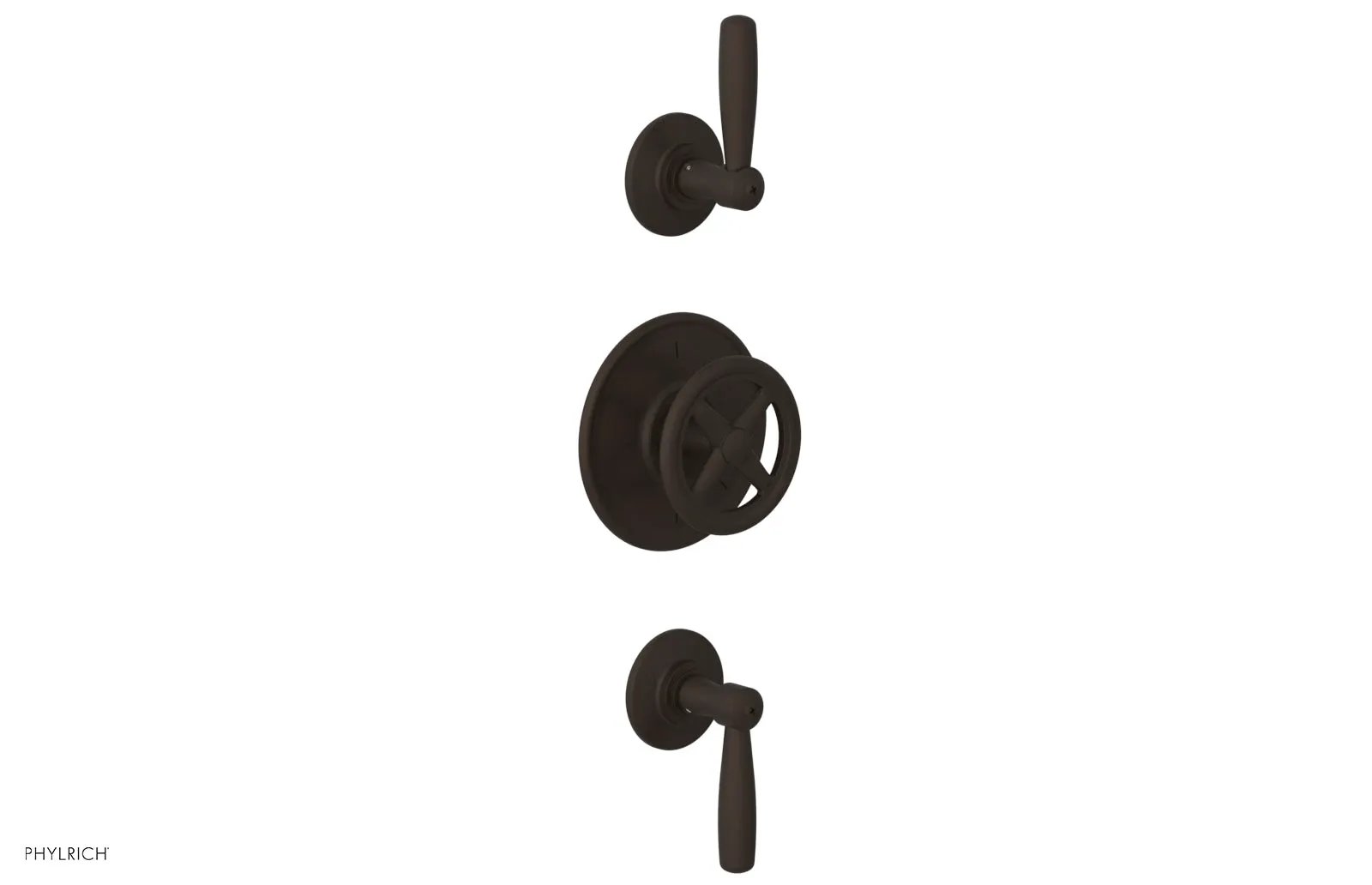 Phylrich WORKS 1/2" Thermostatic Valve with Two Volume Control, Lever Handles by Phylrich