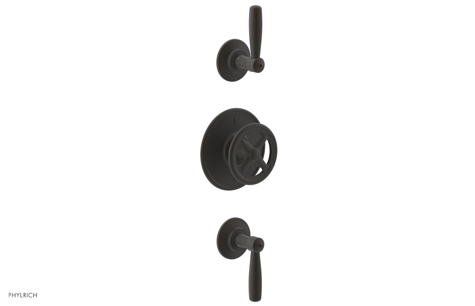 Phylrich WORKS 1/2" Thermostatic Valve with Two Volume Control, Lever Handles