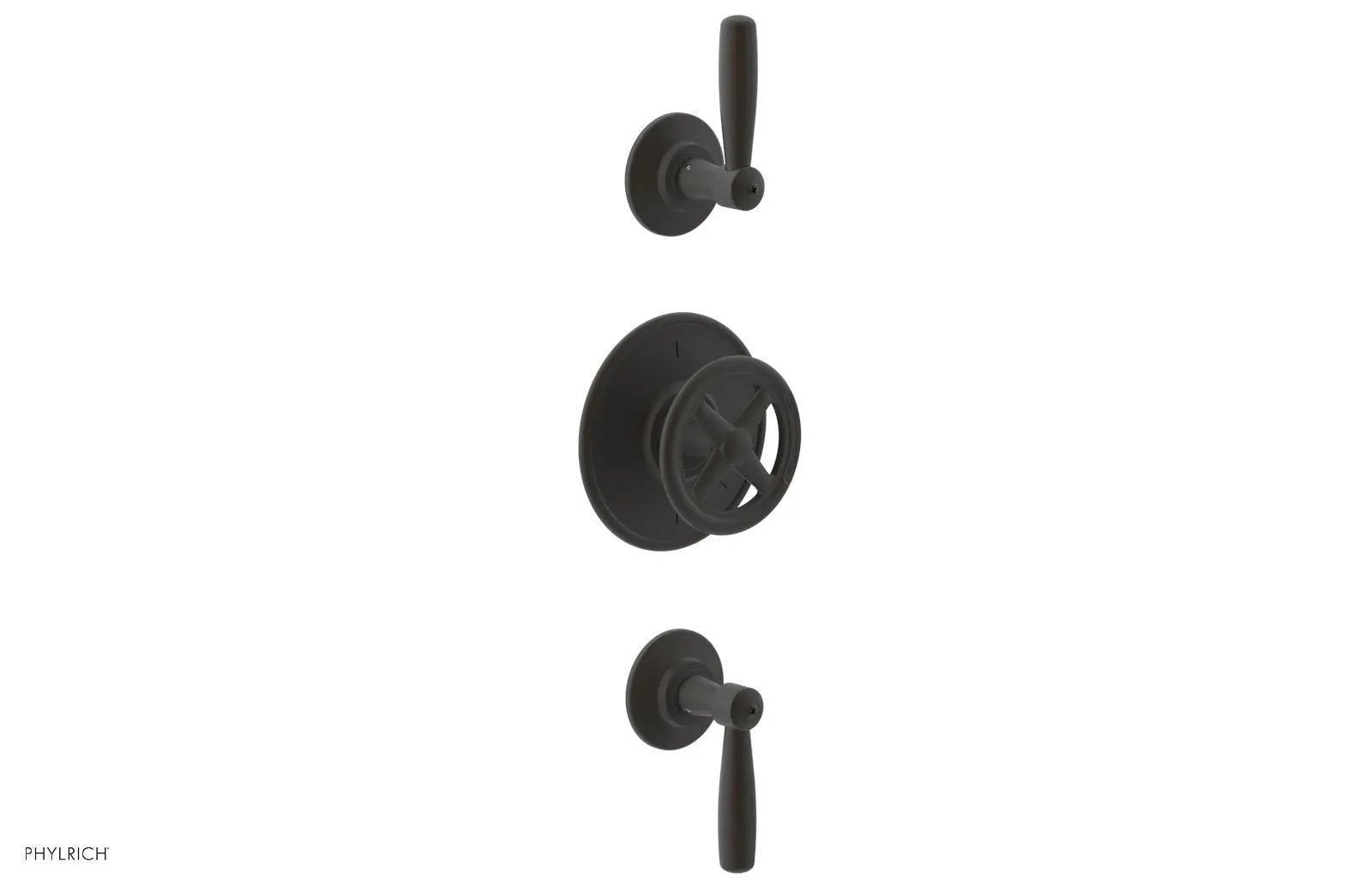 Phylrich WORKS 1/2" Thermostatic Valve with Two Volume Control, Lever Handles by Phylrich