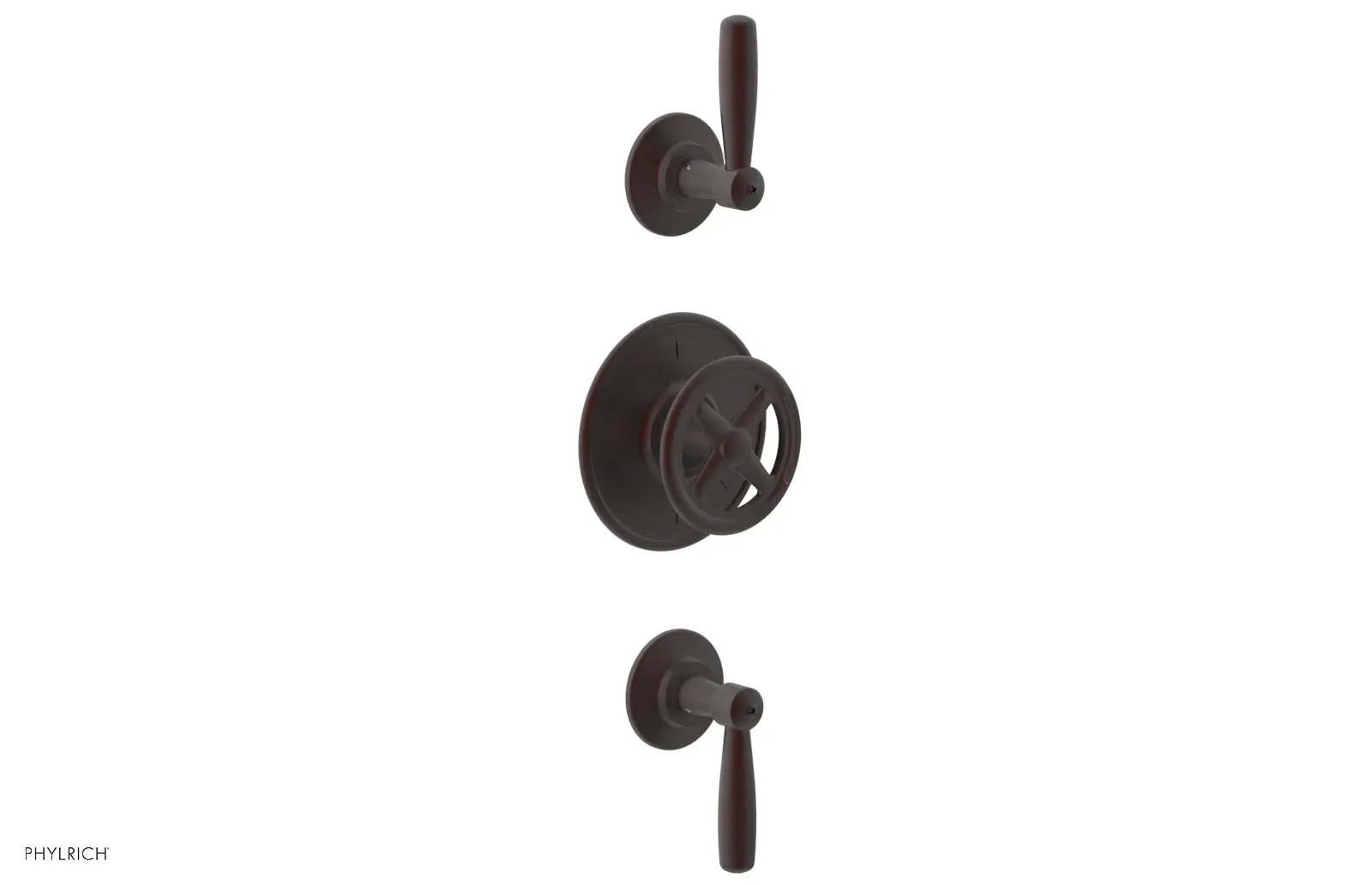 Phylrich WORKS 3/4" Thermostatic Valve with Two Volume Control, Lever Handles by Phylrich