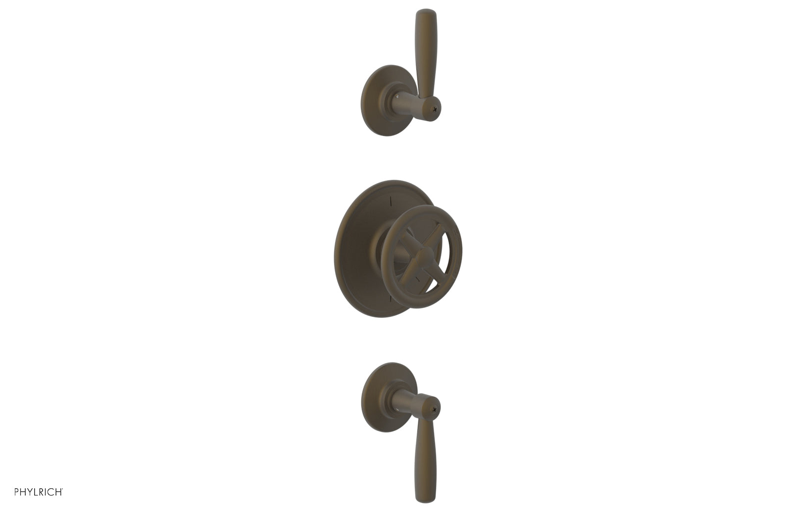 Phylrich WORKS 3/4" Thermostatic Valve with Two Volume Control, Lever Handles