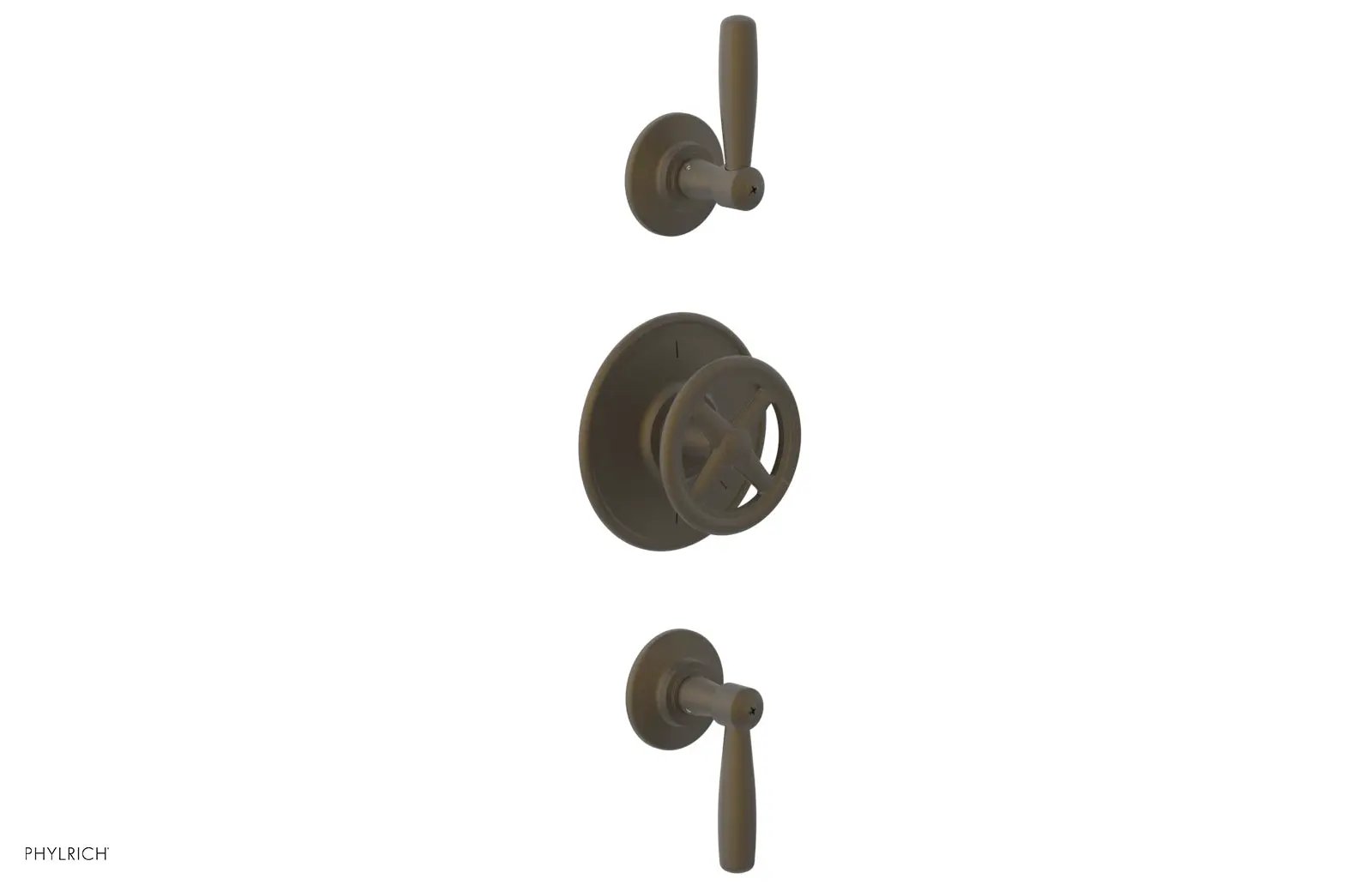 Phylrich WORKS 3/4" Thermostatic Valve with Two Volume Control, Lever Handles by Phylrich