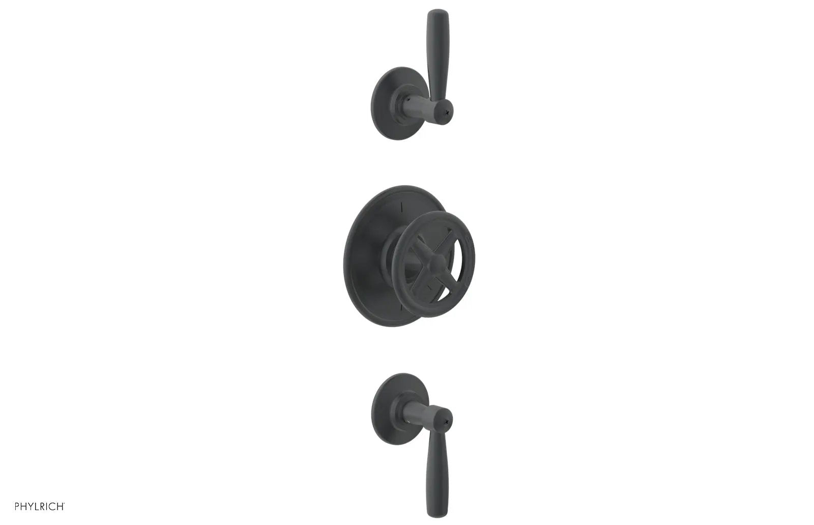 Phylrich WORKS 1/2" Thermostatic Valve with Two Volume Control, Lever Handles by Phylrich