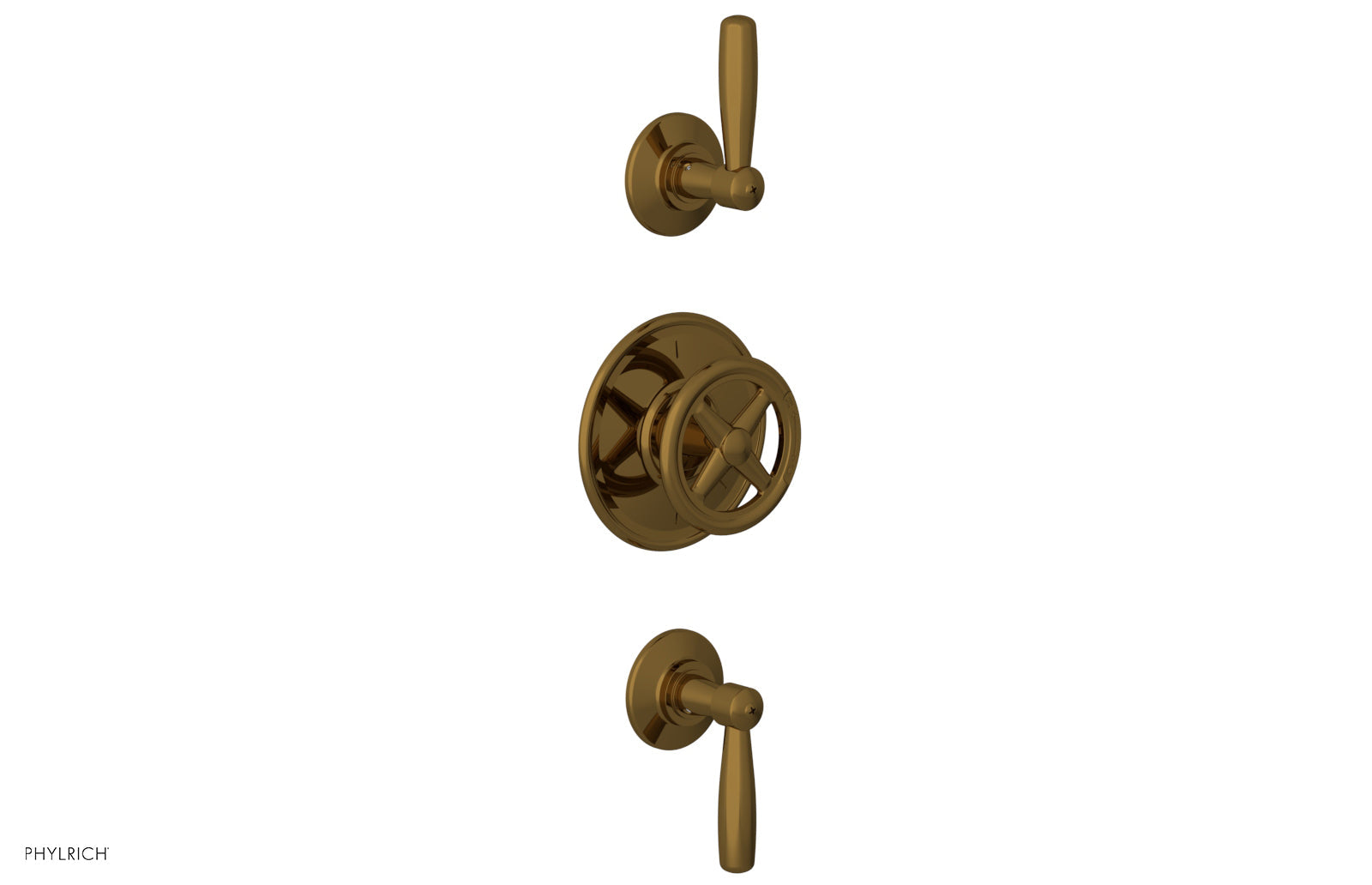 Phylrich WORKS 1/2" Thermostatic Valve with Two Volume Control, Lever Handles