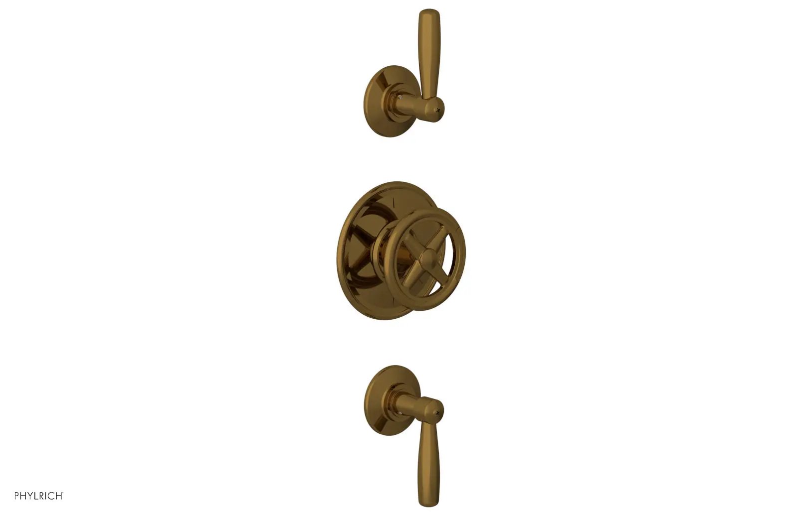 Phylrich WORKS 1/2" Thermostatic Valve with Two Volume Control, Lever Handles by Phylrich