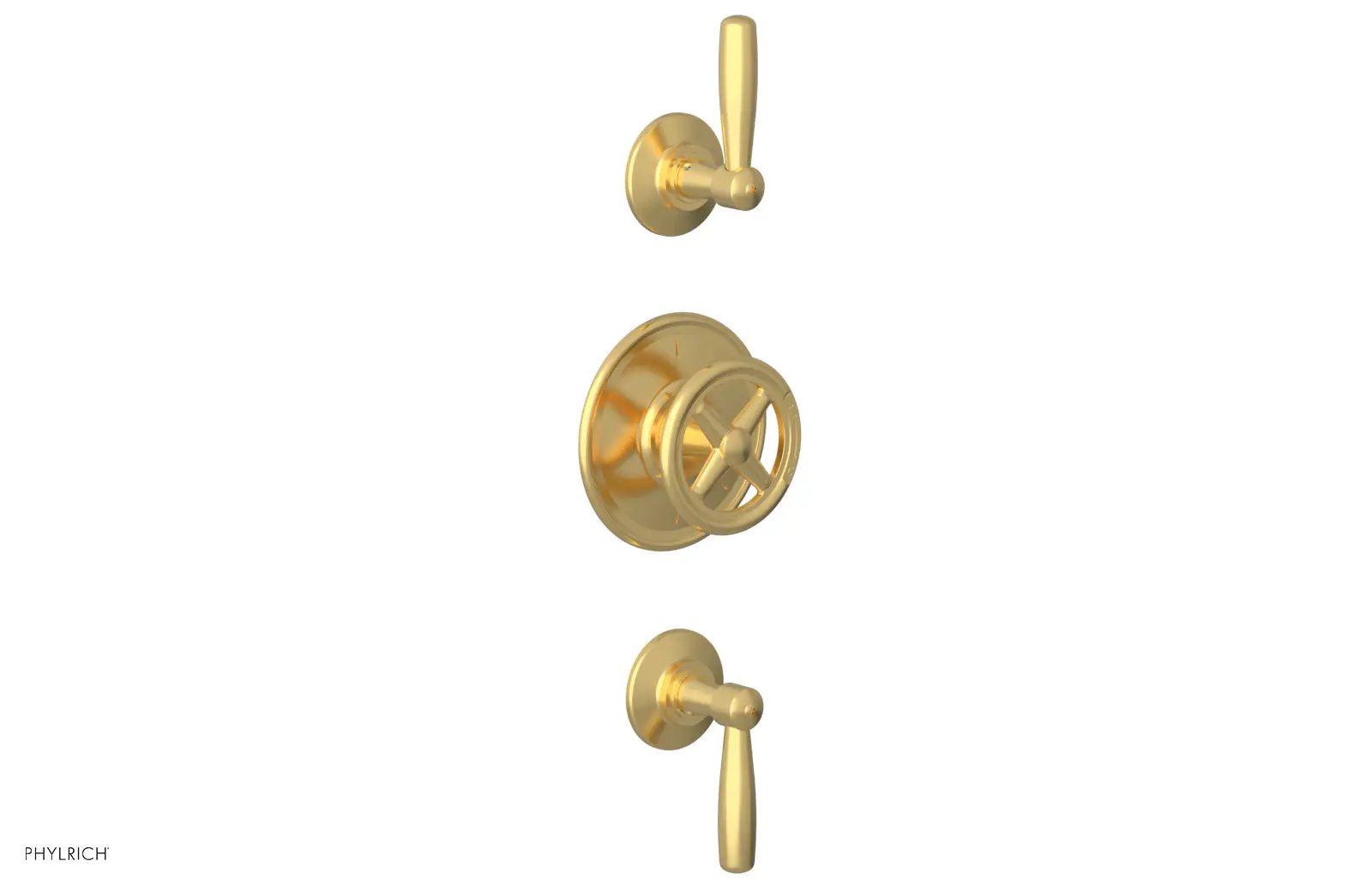 Phylrich WORKS 1/2" Thermostatic Valve with Two Volume Control, Lever Handles by Phylrich