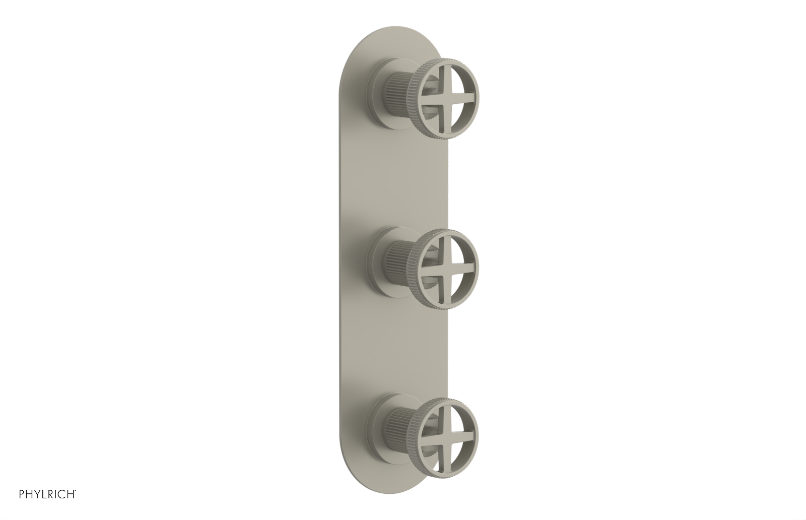 Phylrich Dustrie Grooved Thermostatic Valve with Two Volume Control by Phylrich