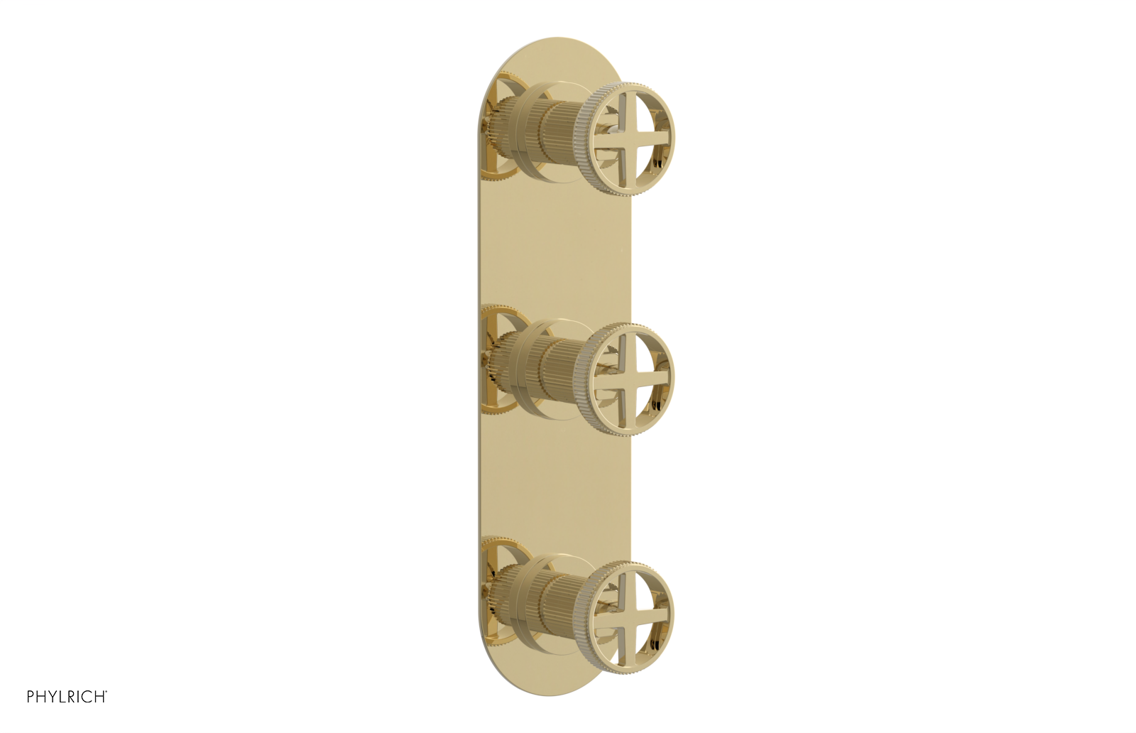Phylrich Dustrie Grooved Thermostatic Valve with Two Volume Control by Phylrich
