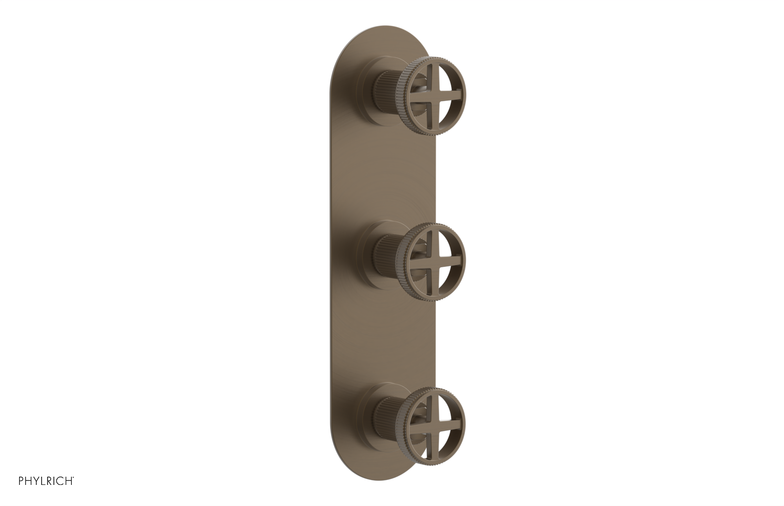 Phylrich Dustrie Grooved Thermostatic Valve with Two Volume Control by Phylrich