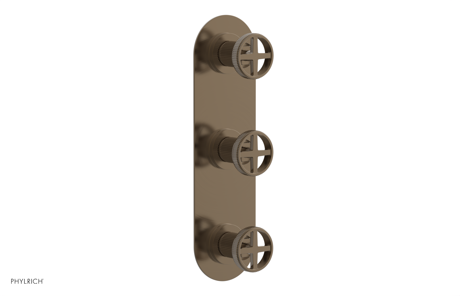 Phylrich Dustrie Grooved Thermostatic Valve with Two Volume Control by Phylrich
