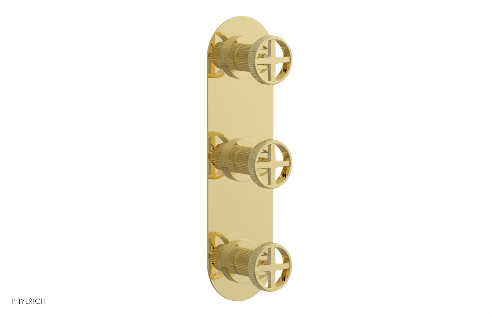 Phylrich Dustrie Grooved Thermostatic Valve with Two Volume Control by Phylrich
