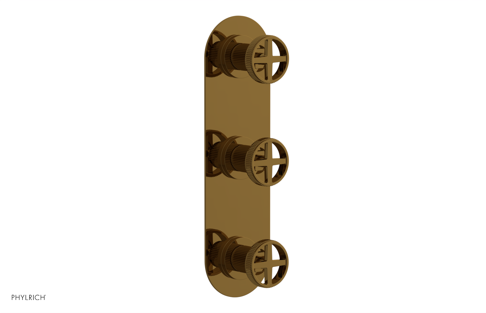 Phylrich Dustrie Grooved Thermostatic Valve with Two Volume Control by Phylrich
