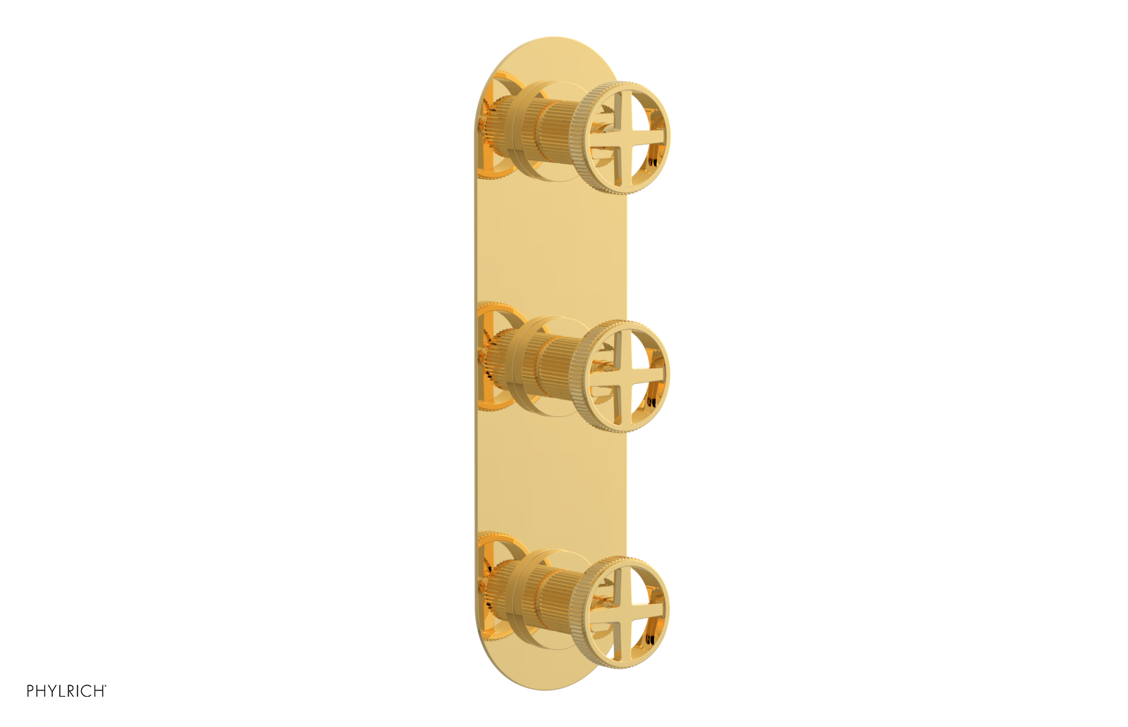 Phylrich Dustrie Grooved Thermostatic Valve with Two Volume Control by Phylrich
