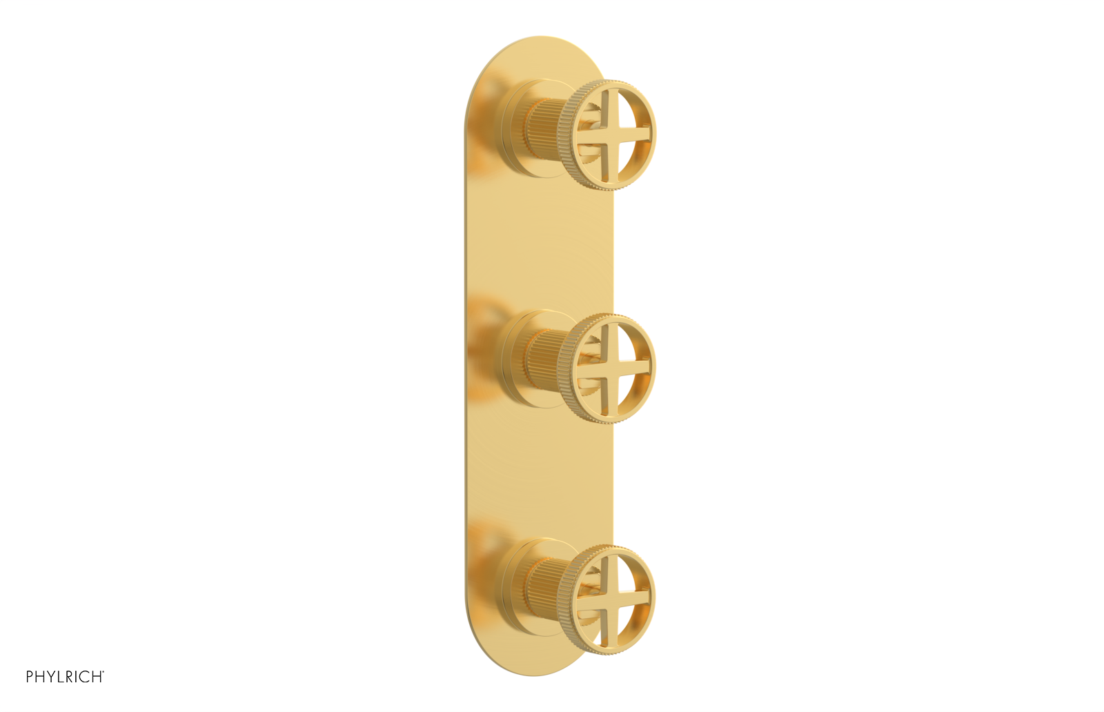 Phylrich Dustrie Grooved Thermostatic Valve with Two Volume Control by Phylrich