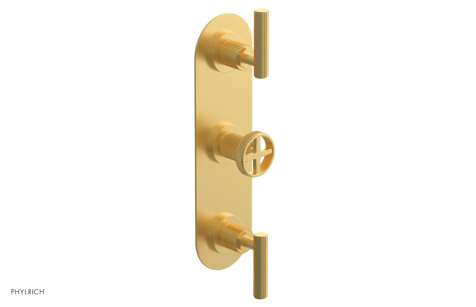 Phylrich Dustrie Grooved Thermostatic Valve with Two Volume Control by Phylrich