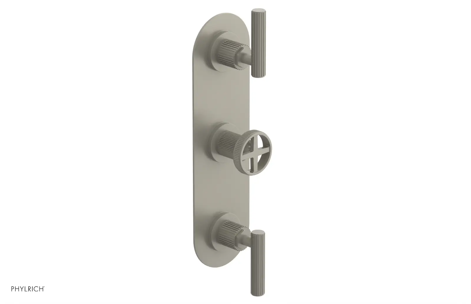 Phylrich Dustrie Grooved Thermostatic Valve with Two Volume Control by Phylrich