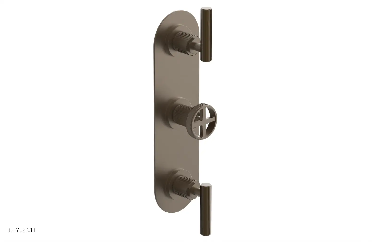 Phylrich Dustrie Grooved Thermostatic Valve with Two Volume Control by Phylrich