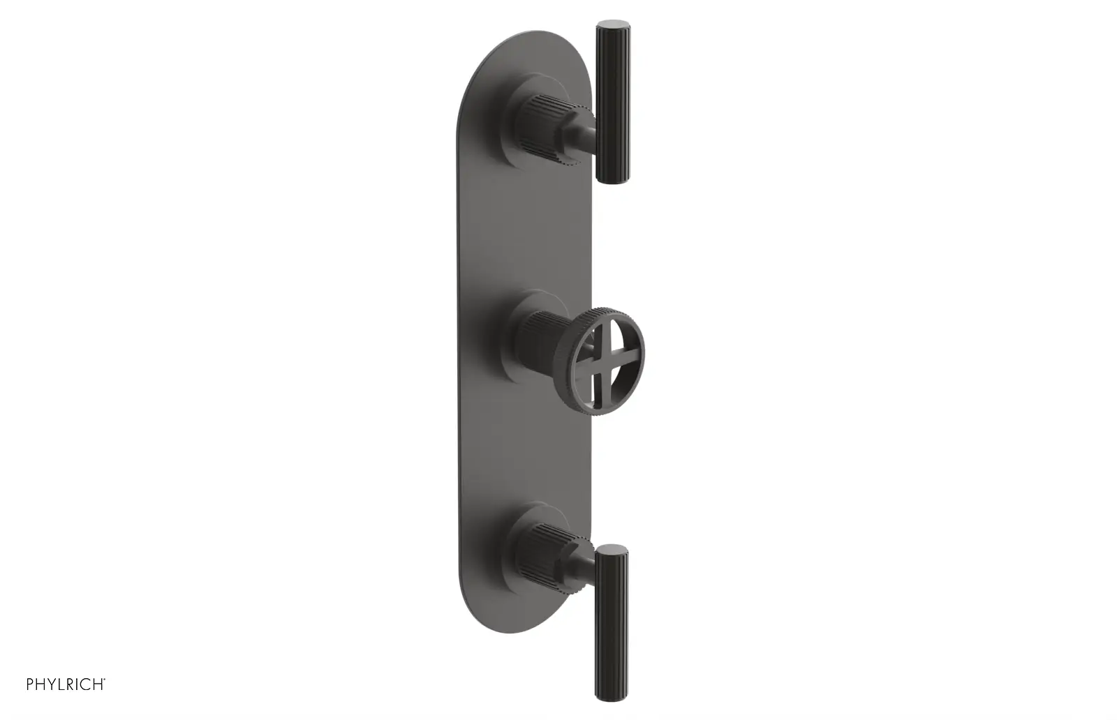 Phylrich Dustrie Grooved Thermostatic Valve with Two Volume Control by Phylrich