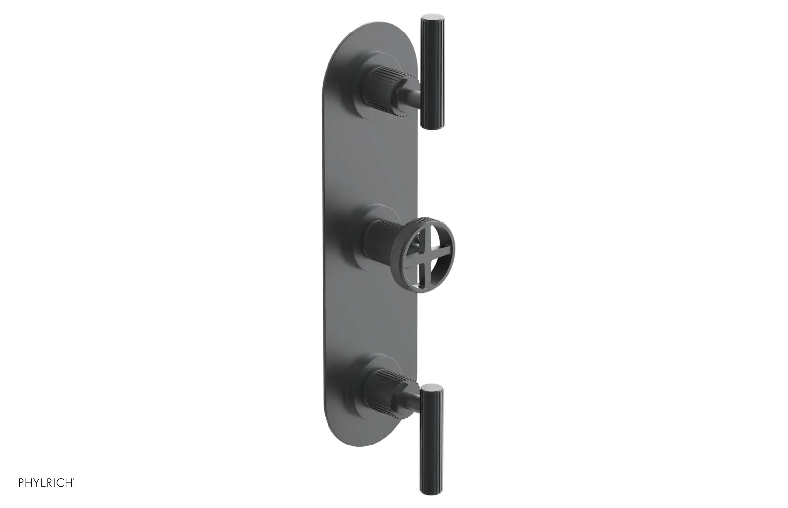 Phylrich Dustrie Grooved Thermostatic Valve with Two Volume Control by Phylrich