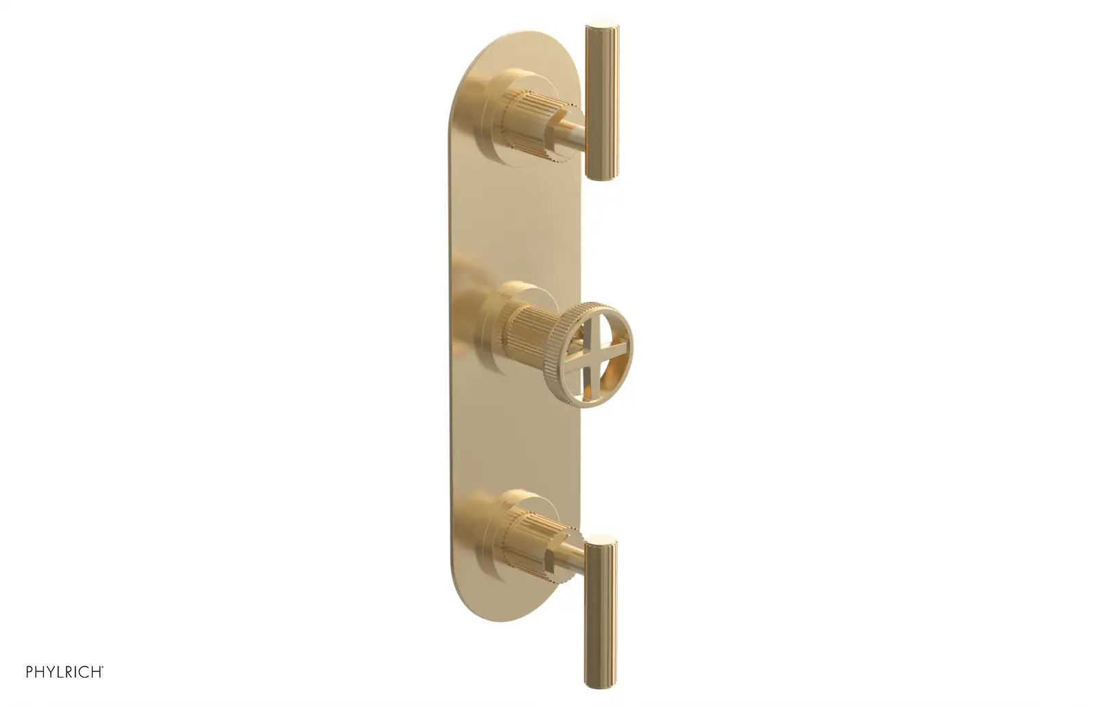 Phylrich Dustrie Grooved Thermostatic Valve with Two Volume Control by Phylrich