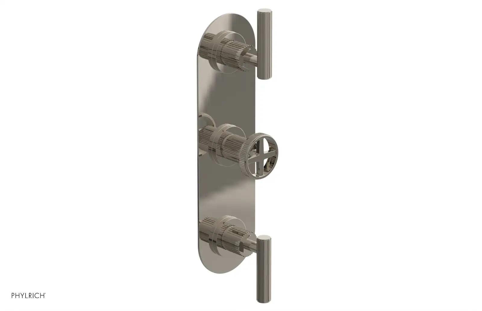 Phylrich Dustrie Grooved Thermostatic Valve with Two Volume Control by Phylrich