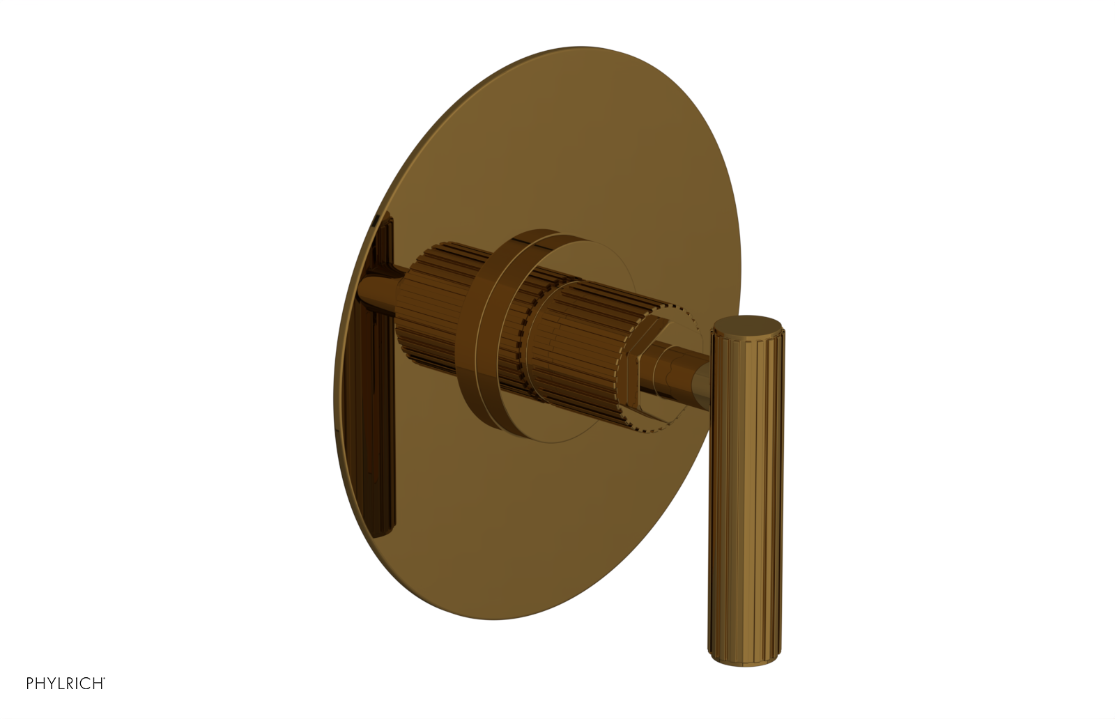 Phylrich Dustrie Grooved Thermostatic or Pressure Balance Shower Plate and Handle Trim