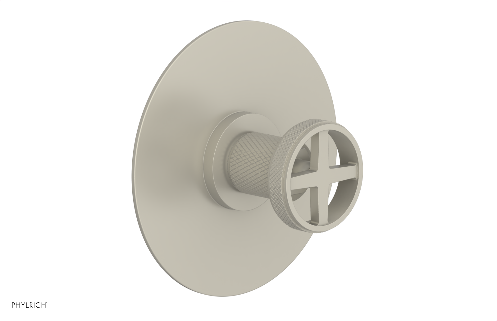 Phylrich Dustrie Knurled Thermostatic or Pressure Balance Shower Plate and Handle Trim