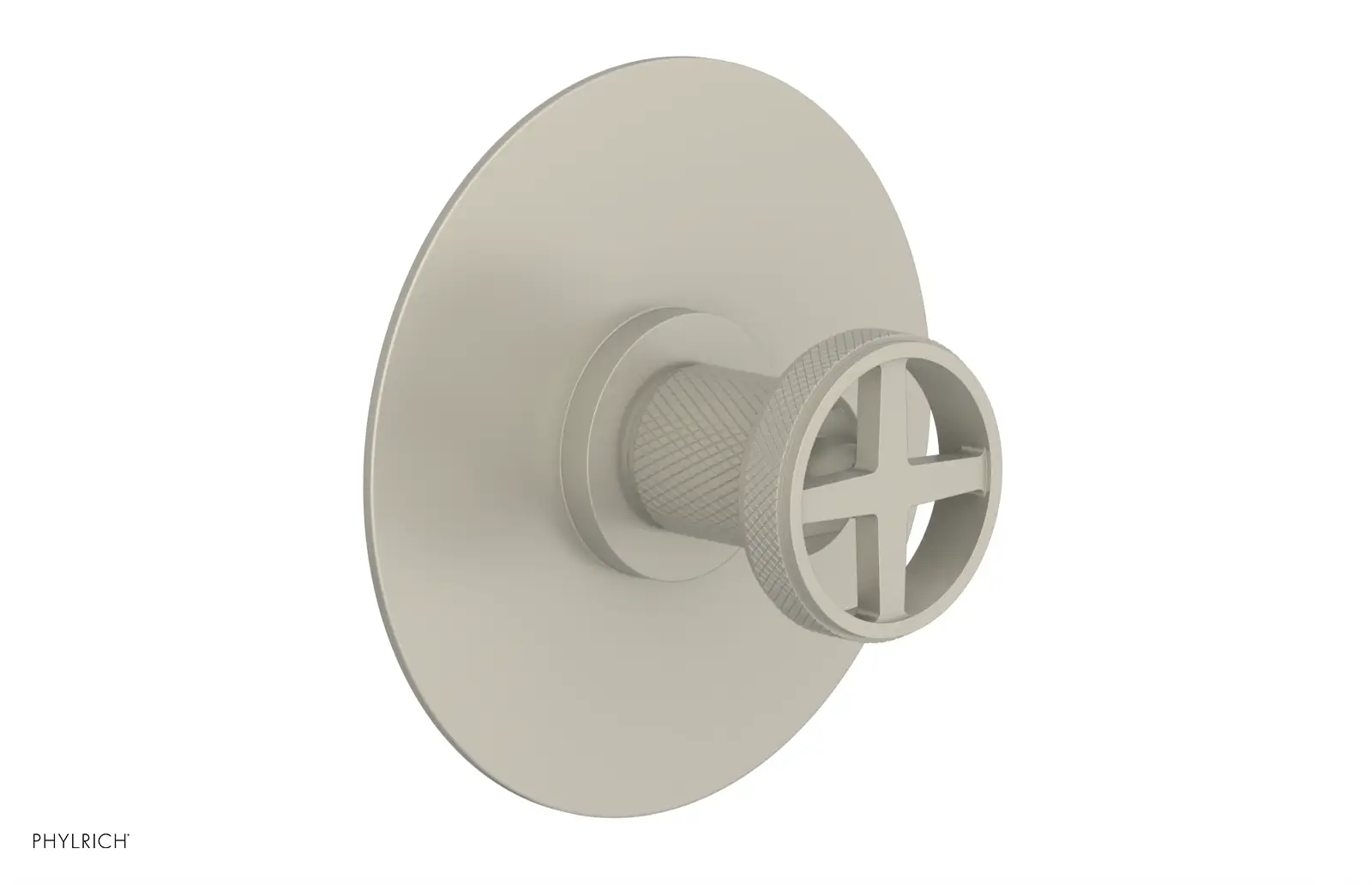 Phylrich Dustrie Knurled Thermostatic or Pressure Balance Shower Plate and Handle Trim by Phylrich
