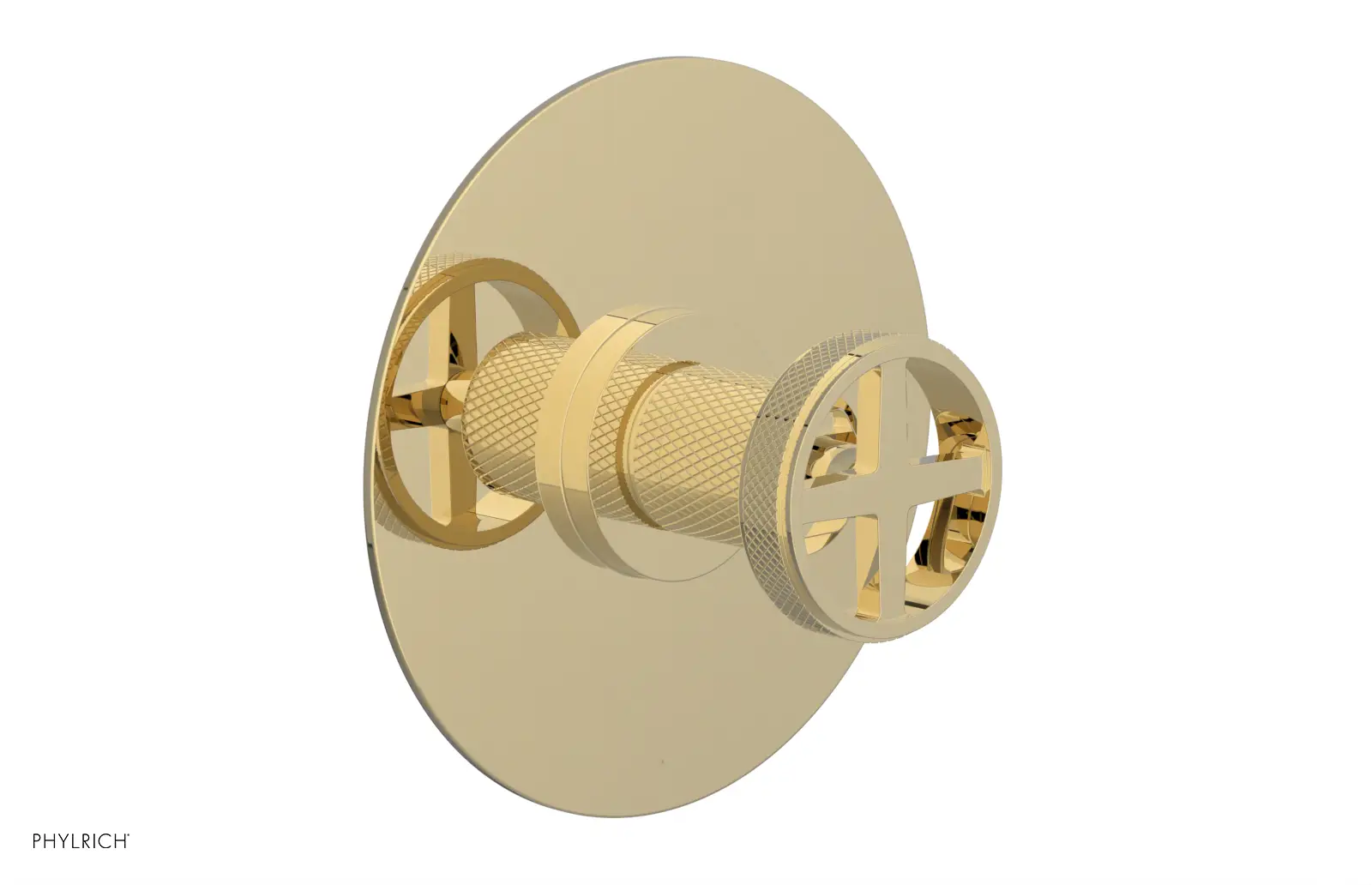 Phylrich Dustrie Knurled Thermostatic or Pressure Balance Shower Plate and Handle Trim by Phylrich