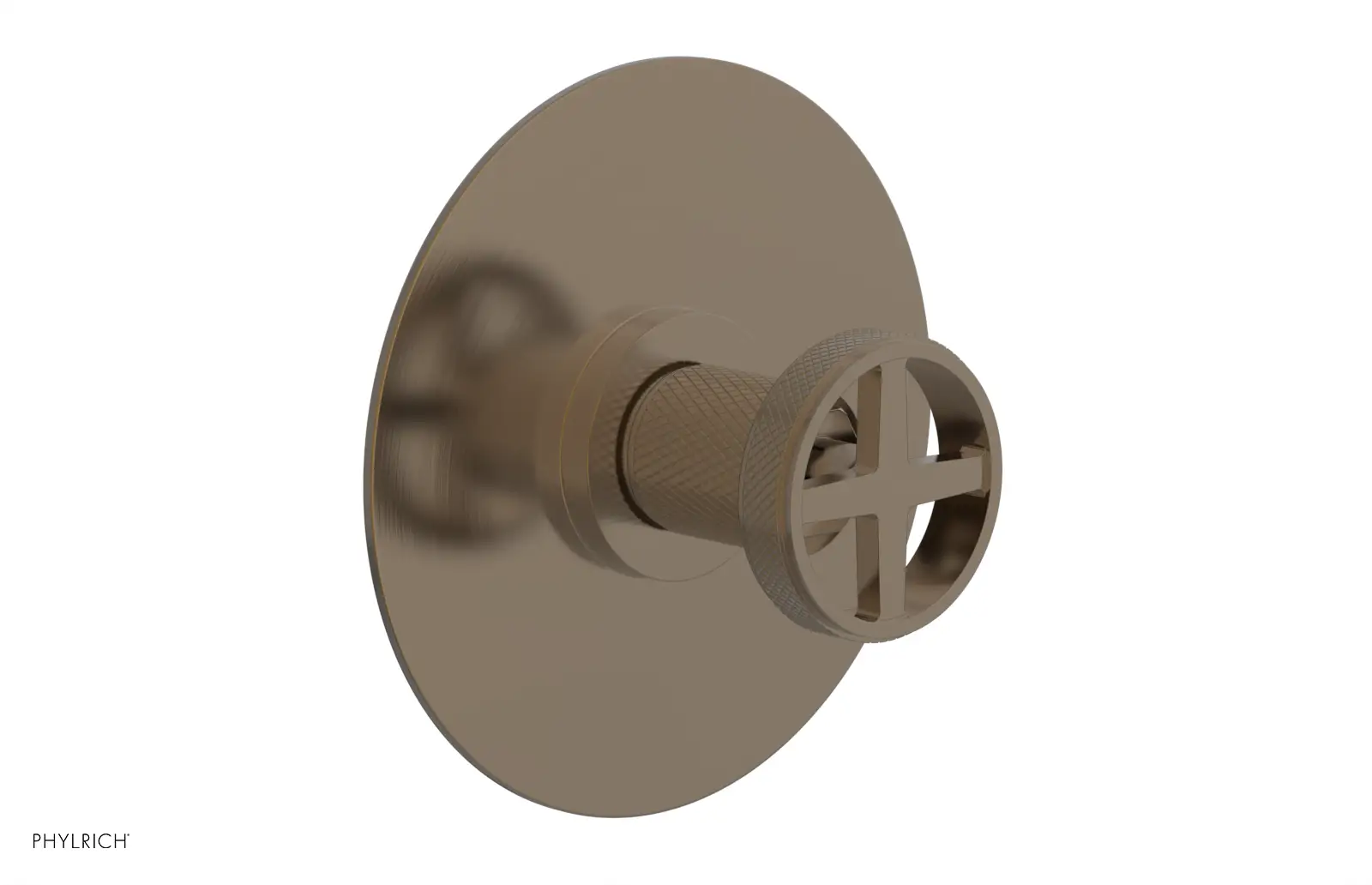 Phylrich Dustrie Knurled Thermostatic or Pressure Balance Shower Plate and Handle Trim by Phylrich