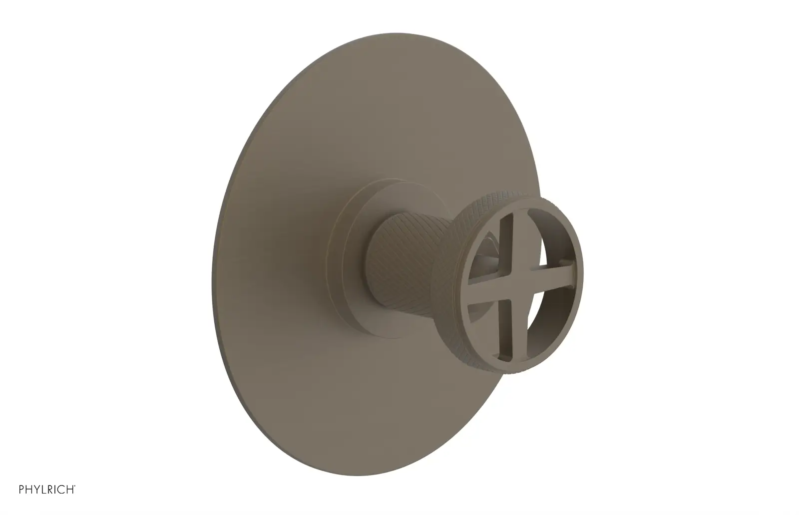 Phylrich Dustrie Knurled Thermostatic or Pressure Balance Shower Plate and Handle Trim by Phylrich