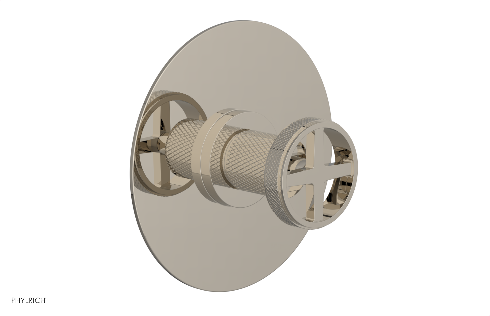 Phylrich Dustrie Knurled Thermostatic or Pressure Balance Shower Plate and Handle Trim