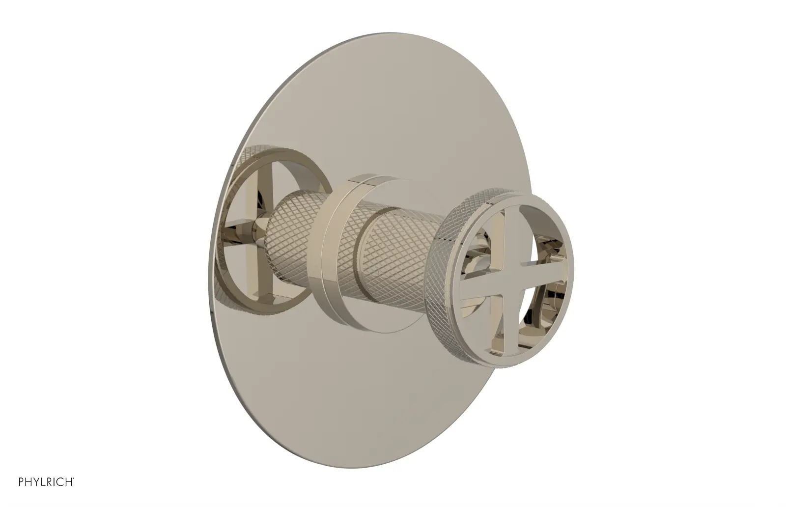 Phylrich Dustrie Knurled Thermostatic or Pressure Balance Shower Plate and Handle Trim by Phylrich
