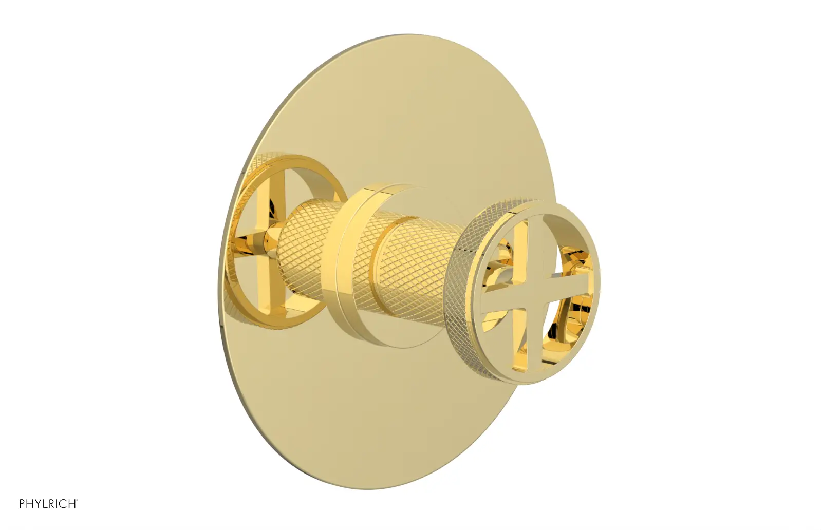 Phylrich Dustrie Knurled Thermostatic or Pressure Balance Shower Plate and Handle Trim by Phylrich