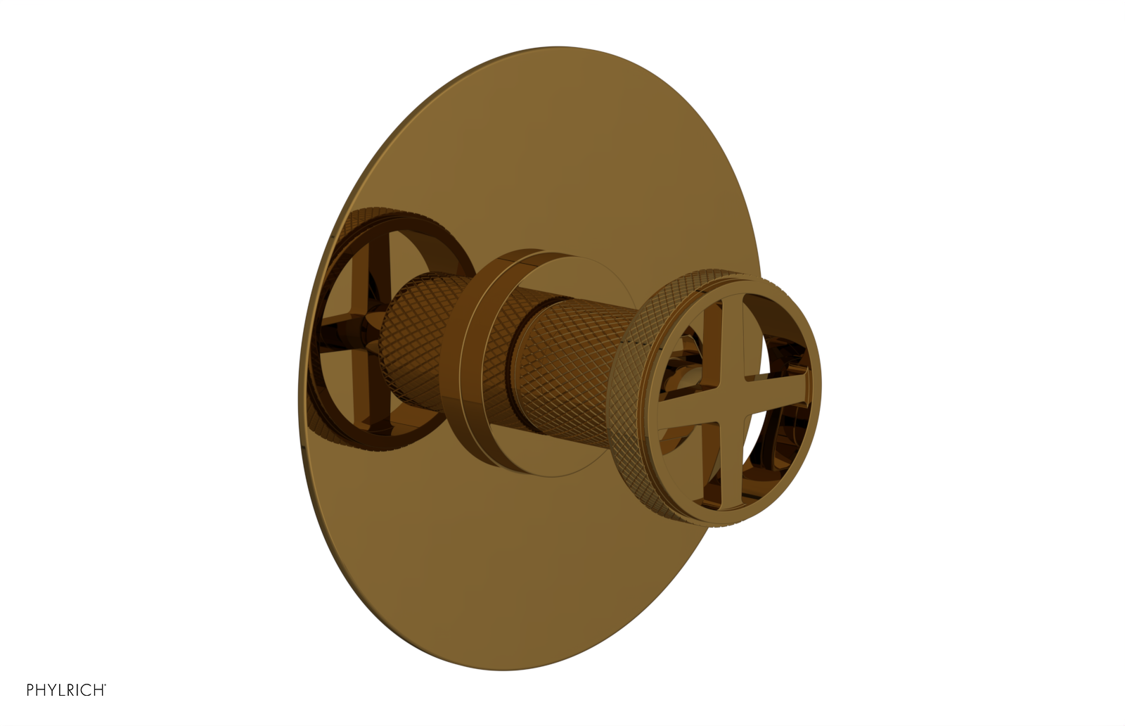 Phylrich Dustrie Knurled Thermostatic or Pressure Balance Shower Plate and Handle Trim