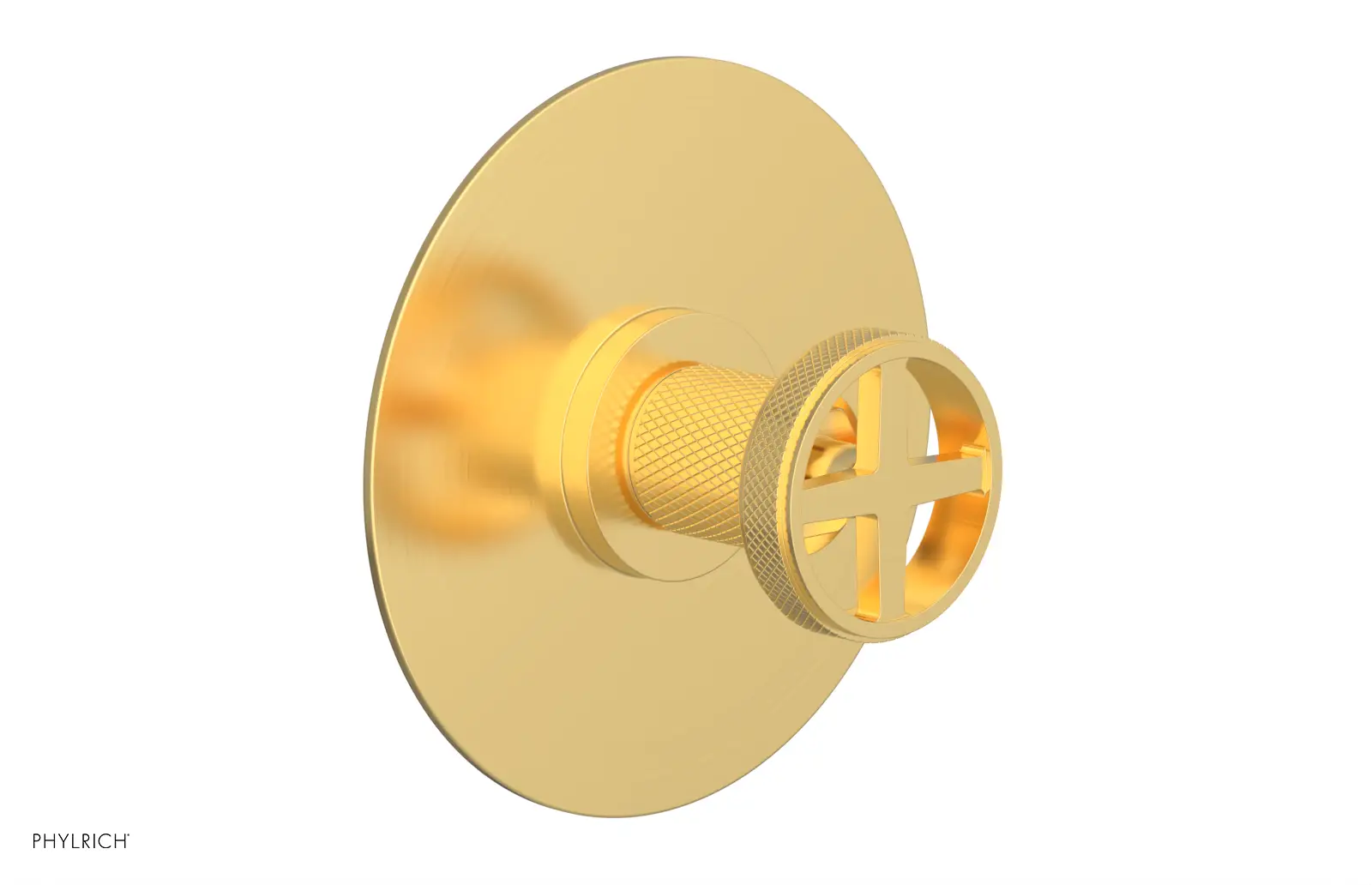 Phylrich Dustrie Knurled Thermostatic or Pressure Balance Shower Plate and Handle Trim by Phylrich