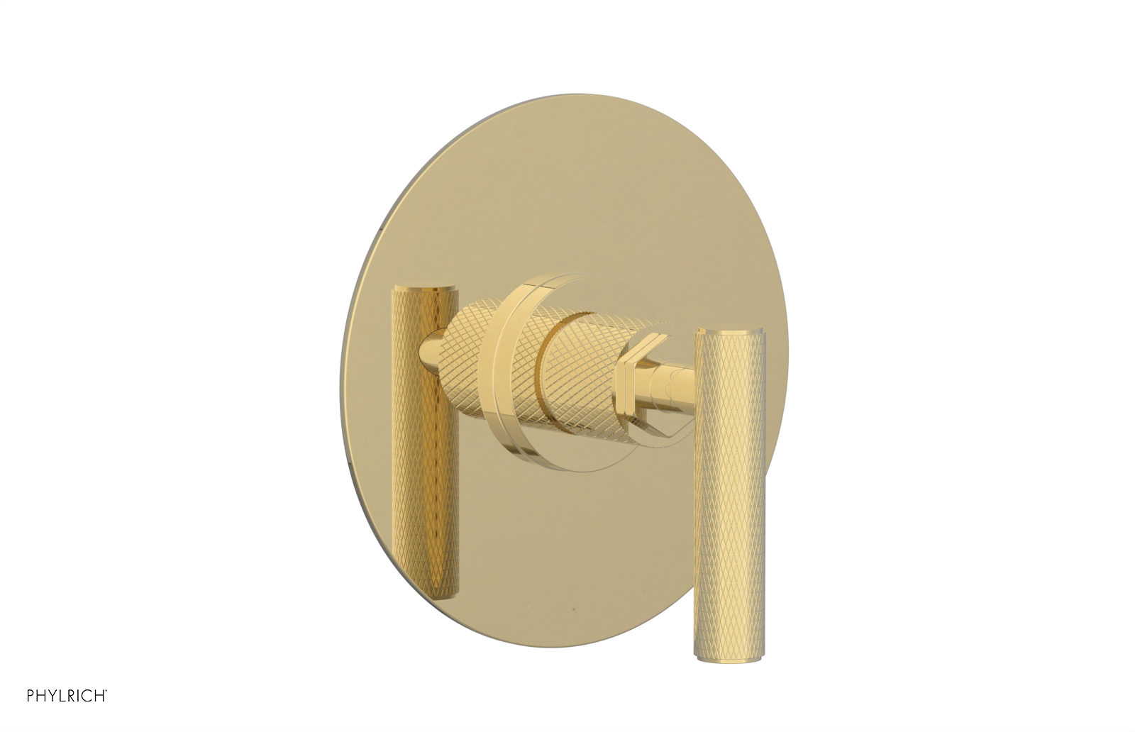 Phylrich Dustrie Knurled Thermostatic or Pressure Balance Shower Plate and Handle Trim