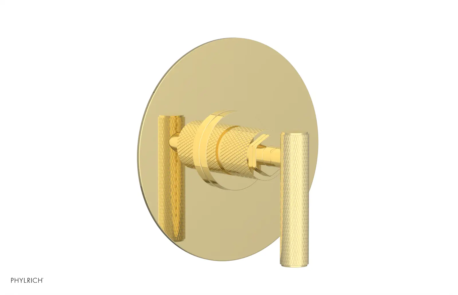 Phylrich Dustrie Knurled Thermostatic or Pressure Balance Shower Plate and Handle Trim by Phylrich