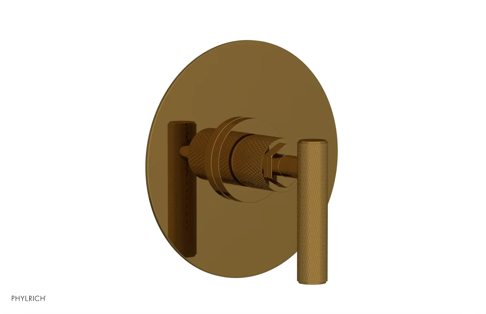 Phylrich Dustrie Knurled Thermostatic or Pressure Balance Shower Plate and Handle Trim by Phylrich