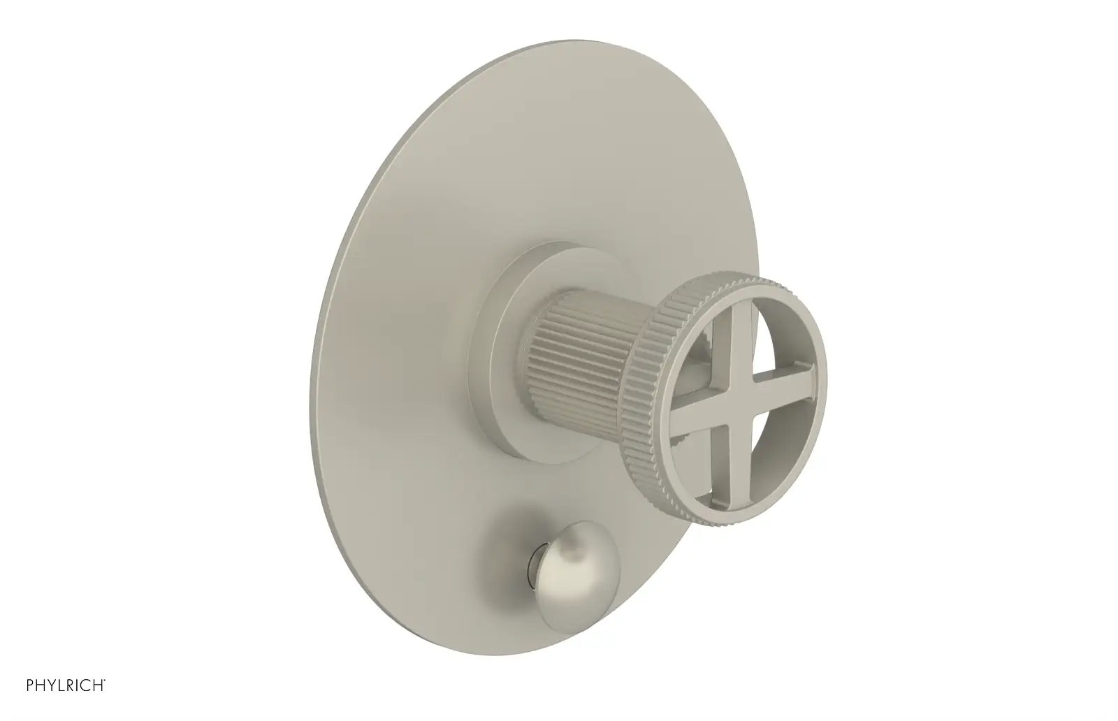 Phylrich Dustrie Grooved Pressure Balance Shower Plate with Diverter and Cross Handle Trim Set by Phylrich