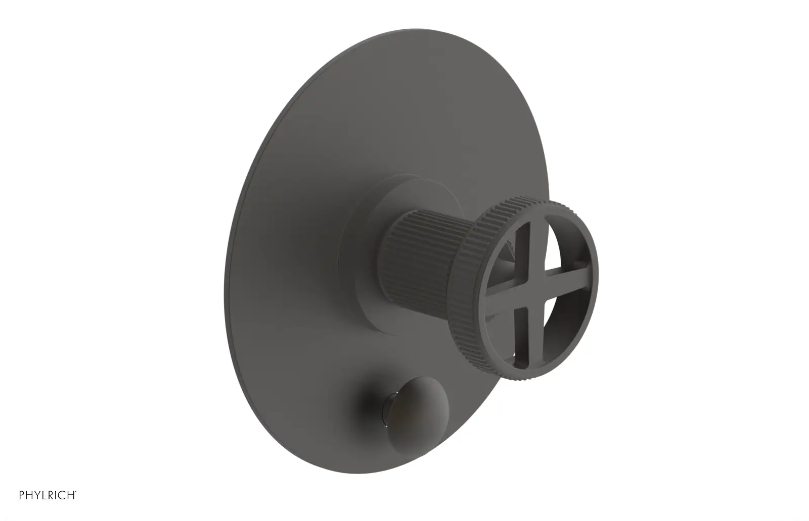 Phylrich Dustrie Grooved Pressure Balance Shower Plate with Diverter and Cross Handle Trim Set by Phylrich