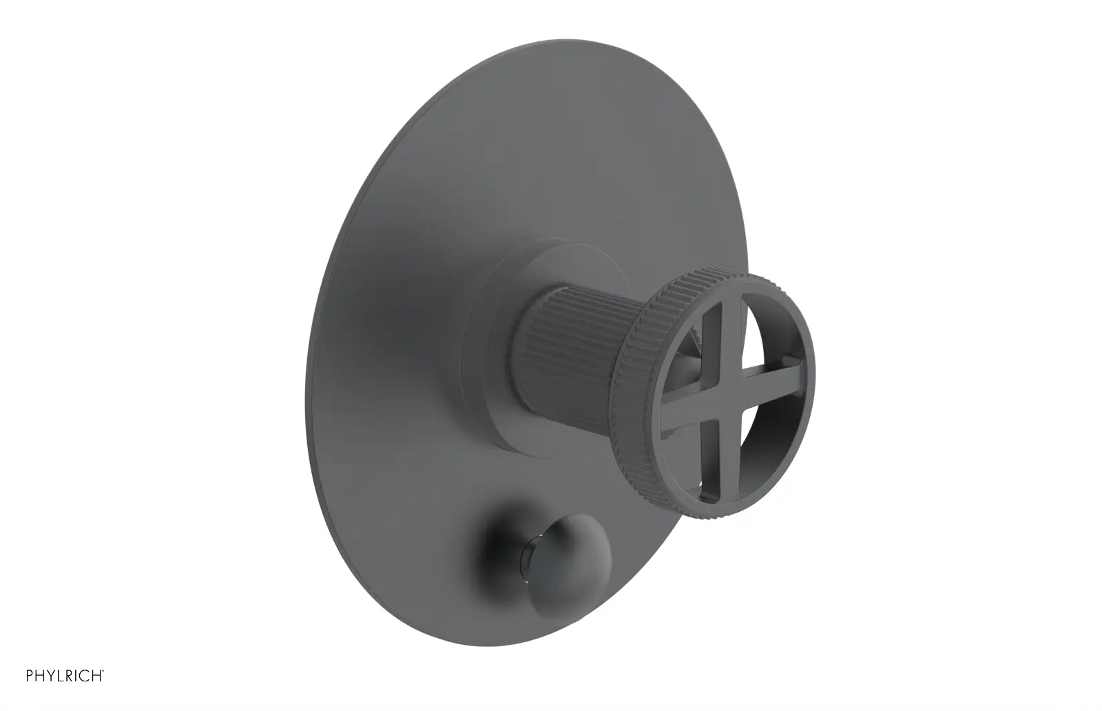 Phylrich Dustrie Grooved Pressure Balance Shower Plate with Diverter and Cross Handle Trim Set by Phylrich