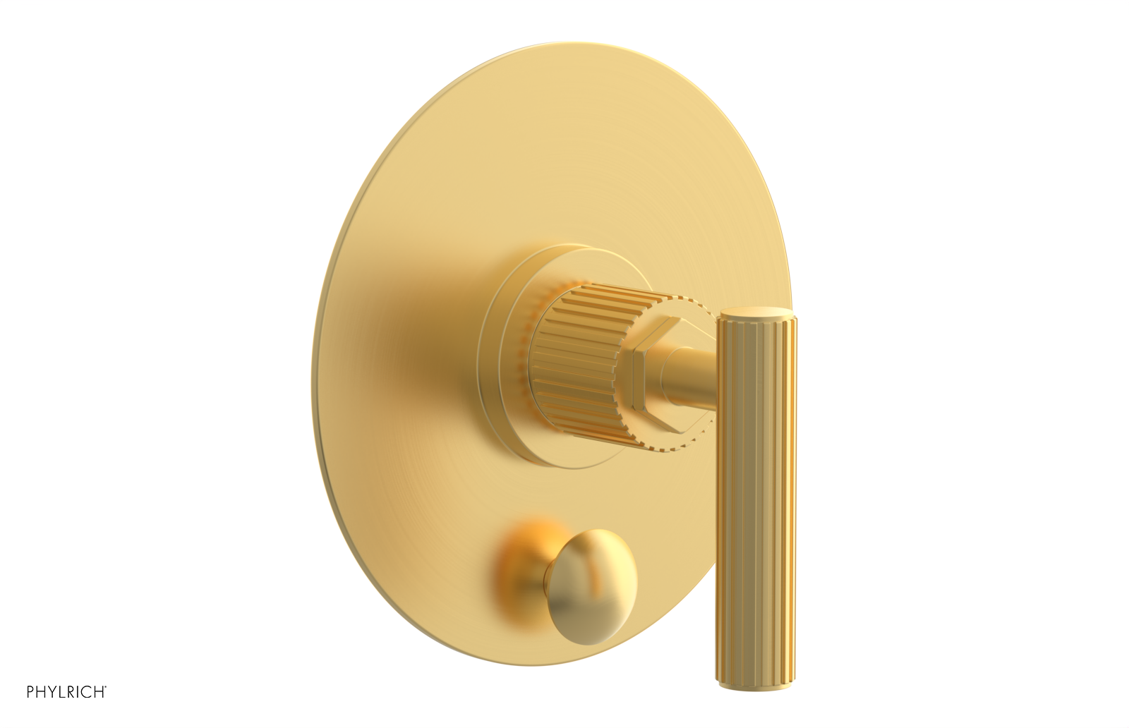 Phylrich Dustrie Grooved Pressure Balance Shower Plate with Diverter and Lever Handle Trim Set