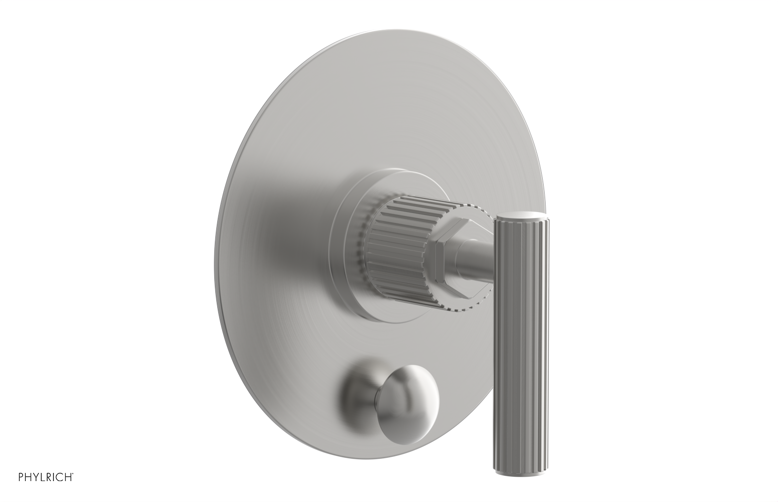 Phylrich Dustrie Grooved Pressure Balance Shower Plate with Diverter and Lever Handle Trim Set