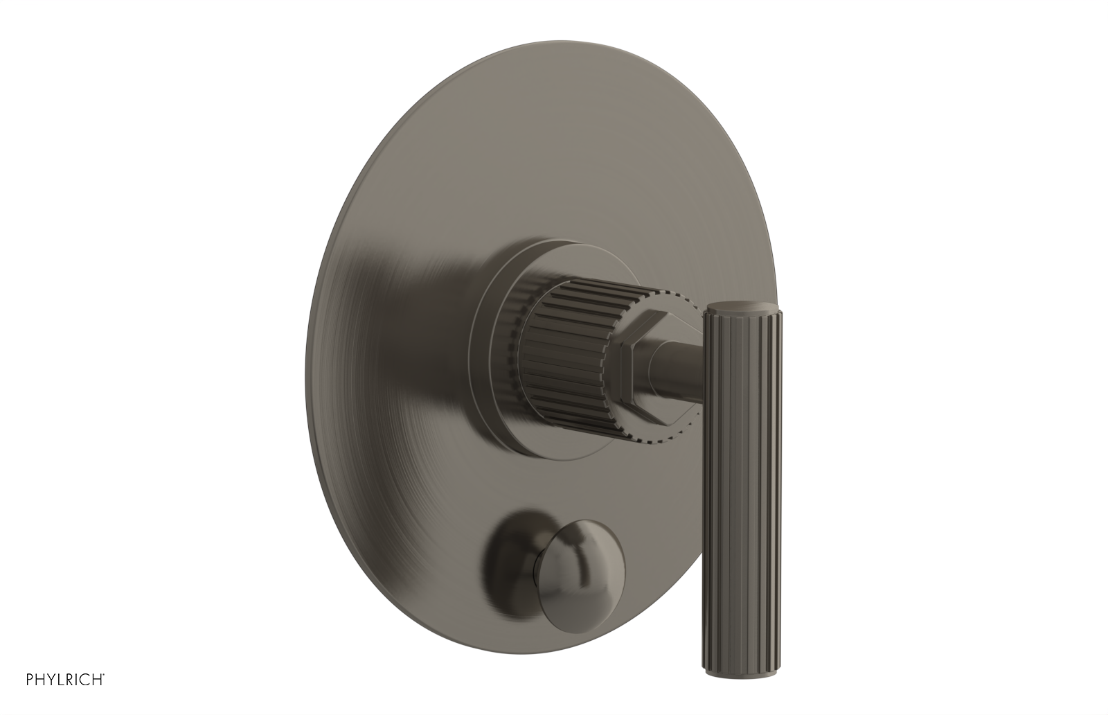 Phylrich Dustrie Grooved Pressure Balance Shower Plate with Diverter and Lever Handle Trim Set