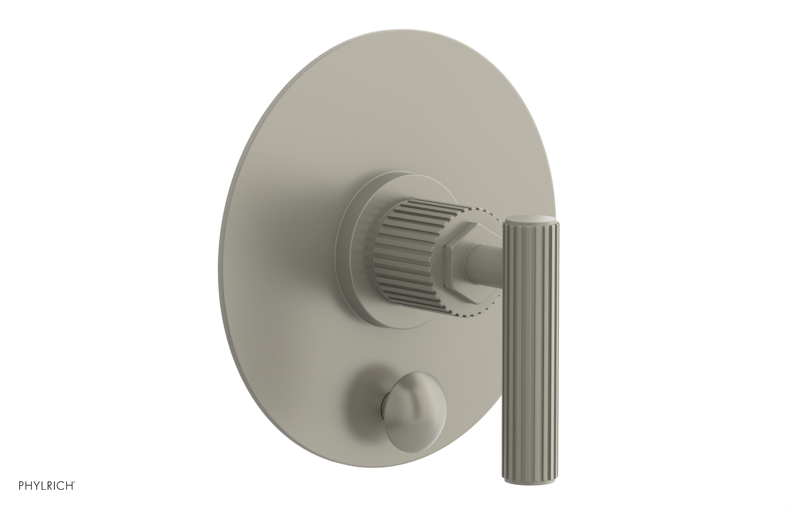 Phylrich Dustrie Grooved Pressure Balance Shower Plate with Diverter and Lever Handle Trim Set