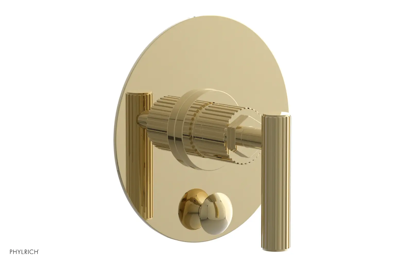 Phylrich Dustrie Grooved Pressure Balance Shower Plate with Diverter and Lever Handle Trim Set by Phylrich